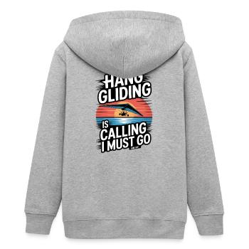 Drachenflieger Hängegleiter Luftsport Enthusiasten - Teenager Organic Kapuzenjacke Mini Cultivator von Stanley/Stella - Grau meliert - Hinten - AI Model Teenager Male light (155cm)
