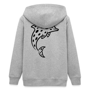 Delfin - Teenager Organic Kapuzenjacke Mini Cultivator von Stanley/Stella - Grau meliert - Hinten - AI Model Teenager Male light (155cm)