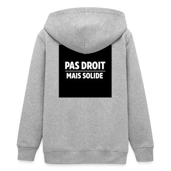 Nicht gerade, sondern fest - Teenager Organic Kapuzenjacke Mini Cultivator von Stanley/Stella - Grau meliert - Hinten - AI Model Teenager Male light (155cm)