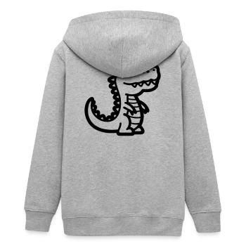 Alligator - Teenager Organic Kapuzenjacke Mini Cultivator von Stanley/Stella - Grau meliert - Hinten - AI Model Teenager Male light (155cm)