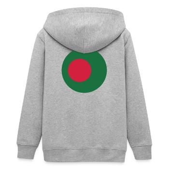 Runde bangladeschische Flagge - Teenager Organic Kapuzenjacke Mini Cultivator von Stanley/Stella - Grau meliert - Hinten - AI Model Teenager Male light (155cm)