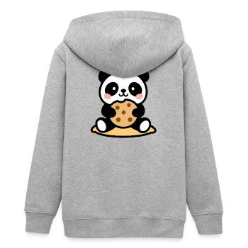 Kawaii Panda Foodie – niedliches Design - Teenager Organic Kapuzenjacke Mini Cultivator von Stanley/Stella - Grau meliert - Hinten - AI Model Teenager Male light (155cm)