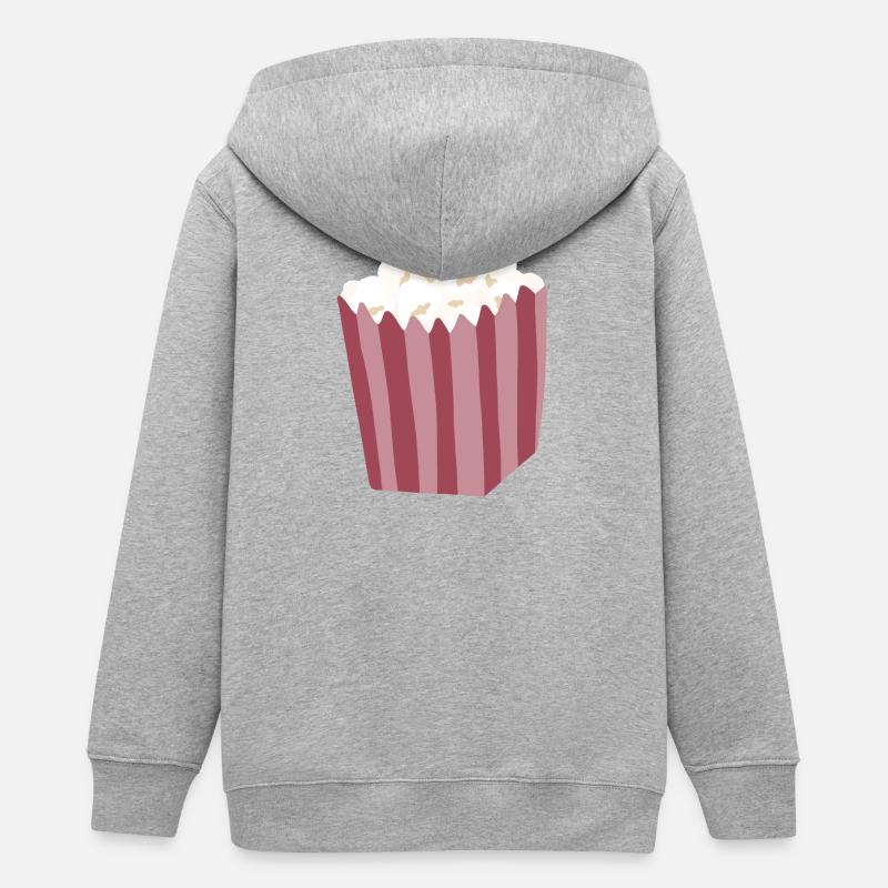 Illustration de boîte de popcorn - Veste à capuche ado bio Stanley/Stella - gris chiné