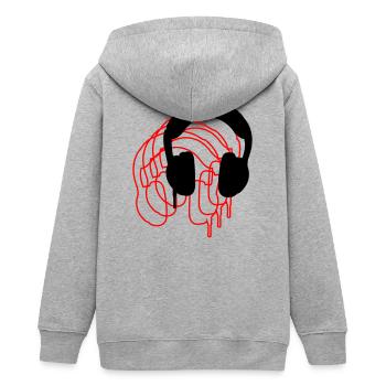 Headphones - Teens Organic Zip-up Hoodie by Stanley/Stella - heather grey - Back - AI Model Teenager Male light (155cm)