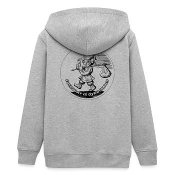 EVERYDAY IS DYRDOMDEJ - Teens Organic Zip-up Hoodie by Stanley/Stella - heather grey - Back - AI Model Teenager Male light (155cm)