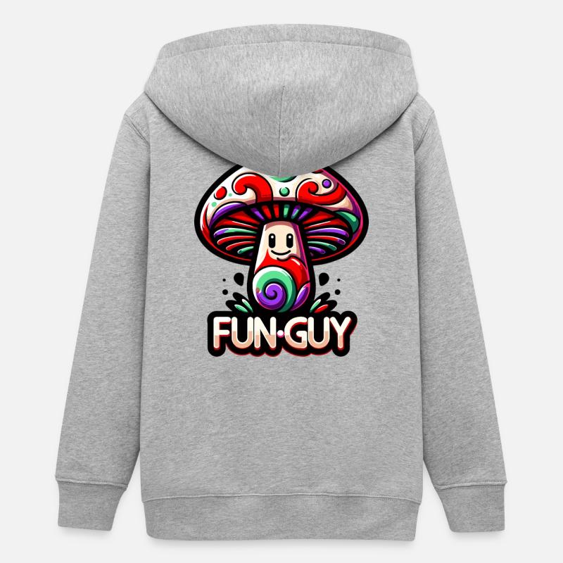 Champignon psychédélique amusant - Veste à capuche ado bio Stanley/Stella - gris chiné