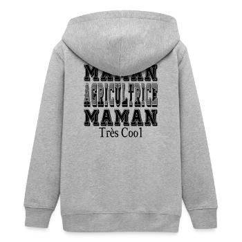 Mama Bauerin Sehr coole Mama - Teenager Organic Kapuzenjacke Mini Cultivator von Stanley/Stella - Grau meliert - Hinten - AI Model Teenager Male light (155cm)