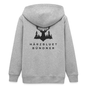 Härzbluetbündner - Veste à capuche ado bio Stanley/Stella - gris chiné - Dos - AI Model Teenager Male light (155cm)