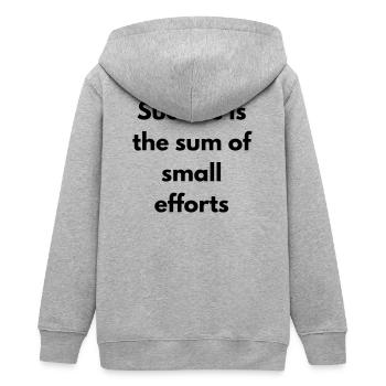 Erfolg ist die Summe kleiner Anstrengungen - Teenager Organic Kapuzenjacke Mini Cultivator von Stanley/Stella - Grau meliert - Hinten - AI Model Teenager Male light (155cm)