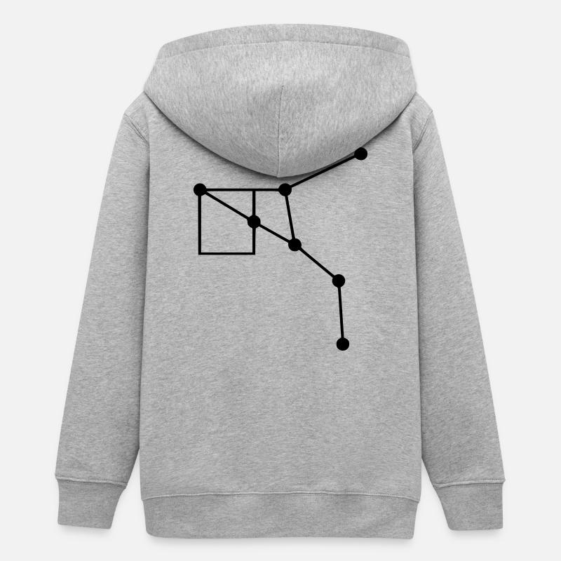 Constellation Geometry Lines - Teens Organic Zip-up Hoodie by Stanley/Stella - heather grey
