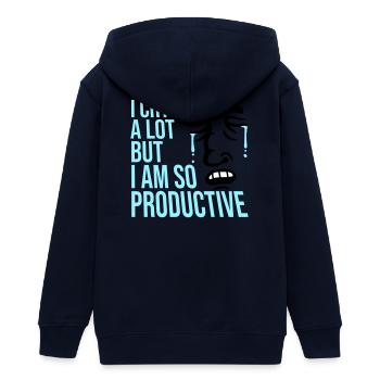 I Cry A Lot But I Am So Productive Lustig Emotion - Teenager Organic Kapuzenjacke Mini Cultivator von Stanley/Stella - Navy - Hinten - AI Model Teenager Male light (155cm)
