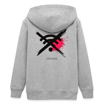 Chronically Offline - Digital Detox Art  - Teenager Organic Kapuzenjacke Mini Cultivator von Stanley/Stella - Grau meliert - Hinten - AI Model Teenager Male light (155cm)