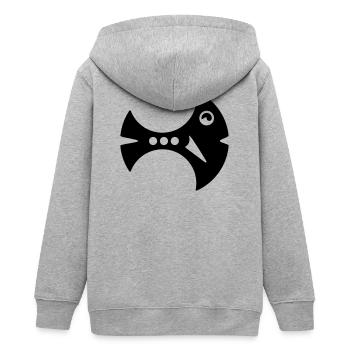 Sichel-Fisch Illustration Fantasie-Fisch - Teenager Organic Kapuzenjacke Mini Cultivator von Stanley/Stella - Grau meliert - Hinten - AI Model Teenager Male light (155cm)