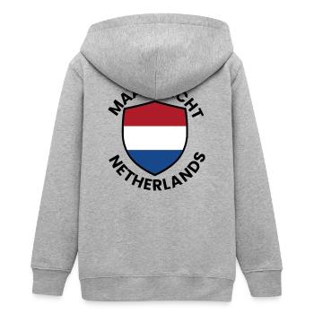Bouclier de Maastricht Drapeau des Pays-Bas - Veste à capuche ado bio Stanley/Stella - gris chiné - Dos - AI Model Teenager Male light (155cm)