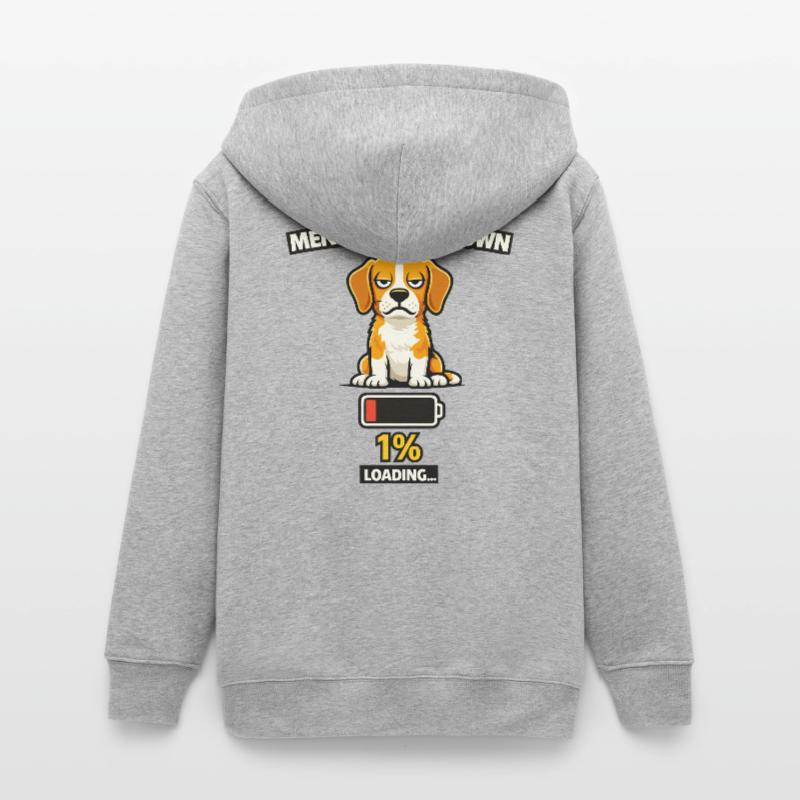 Mental Breakdown Beagle Loading Teens Organic Zip-up Hoodie by Stanley/Stella