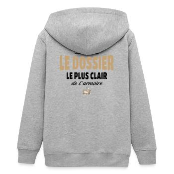 T’es pas le dossier le plus clair de l’armoire - Veste à capuche ado bio Stanley/Stella - gris chiné - Dos - AI Model Teenager Male light (155cm)