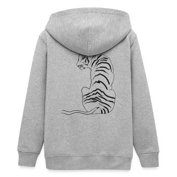 Tigre. - Veste à capuche ado bio Stanley/Stella - gris chiné - Dos - AI Model Teenager Male light (155cm)