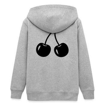 Silhouette cerise – Motif de fruits sucrés - Veste à capuche ado bio Stanley/Stella - gris chiné - Dos - AI Model Teenager Male light (155cm)