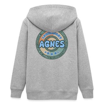 Spruch Agnes - Teenager Organic Kapuzenjacke Mini Cultivator von Stanley/Stella - Grau meliert - Hinten - AI Model Teenager Male light (155cm)