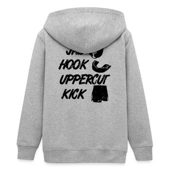 Kickboxer Techniken - Teenager Organic Kapuzenjacke Mini Cultivator von Stanley/Stella - Grau meliert - Hinten - AI Model Teenager Male light (155cm)