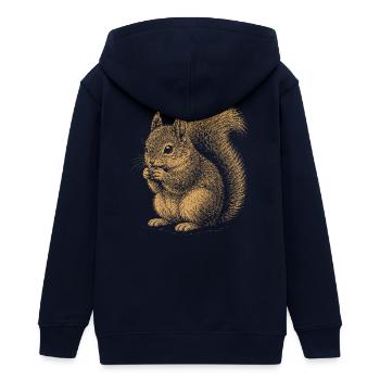 Eichhörnchen - Teenager Organic Kapuzenjacke Mini Cultivator von Stanley/Stella - Navy - Hinten - AI Model Teenager Male light (155cm)