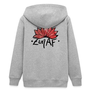 Éclat de feuille aquarelle rouge - Veste à capuche ado bio Stanley/Stella - gris chiné - Dos - AI Model Teenager Male light (155cm)