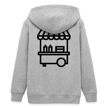 Street Food Cart - Teenager Organic Kapuzenjacke Mini Cultivator von Stanley/Stella - Grau meliert - Hinten - AI Model Teenager Male light (155cm)