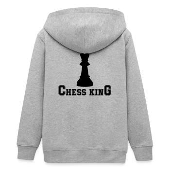 Roi des échecs - Veste à capuche ado bio Stanley/Stella - gris chiné - Dos - AI Model Teenager Male light (155cm)