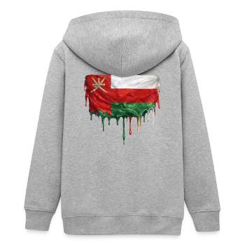 Drapeau d’Oman Couleur colorée - Veste à capuche ado bio Stanley/Stella - gris chiné - Dos - AI Model Teenager Male light (155cm)
