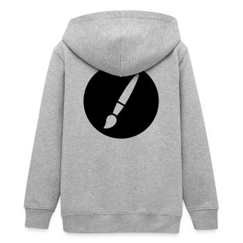 Pinceau, peinture, symbole artistique - Veste à capuche ado bio Stanley/Stella - gris chiné - Dos - AI Model Teenager Male light (155cm)