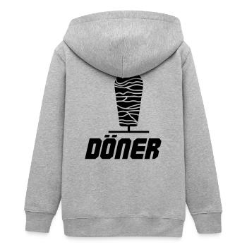 Döner Kebab - Teenager Organic Kapuzenjacke Mini Cultivator von Stanley/Stella - Grau meliert - Hinten - AI Model Teenager Male light (155cm)
