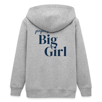 Papa's Big Girl Typography - Teens Organic Zip-up Hoodie by Stanley/Stella - heather grey - Back - AI Model Teenager Male light (155cm)