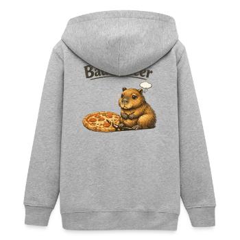 Bauchi empty - Teens Organic Zip-up Hoodie by Stanley/Stella - heather grey - Back - AI Model Teenager Male light (155cm)