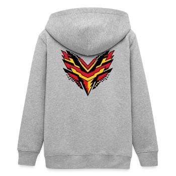 V-Pixelsturm Kontrast-Logo - Teenager Organic Kapuzenjacke Mini Cultivator von Stanley/Stella - Grau meliert - Hinten - AI Model Teenager Male light (155cm)