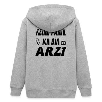 Arzt - Teenager Organic Kapuzenjacke Mini Cultivator von Stanley/Stella - Grau meliert - Hinten - AI Model Teenager Male light (155cm)