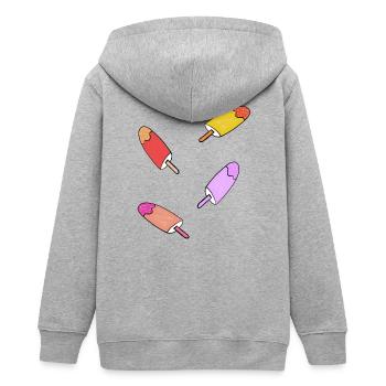 Eis Kinder Sommer Erfrischung  - Teens Organic Zip-up Hoodie by Stanley/Stella - heather grey - Back - AI Model Teenager Male light (155cm)