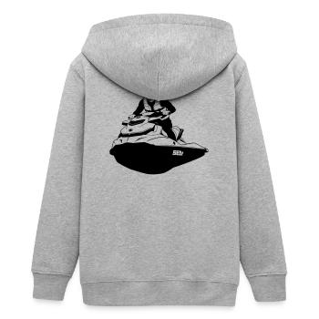 Water Craft - Teens Organic Zip-up Hoodie by Stanley/Stella - heather grey - Back - AI Model Teenager Male light (155cm)