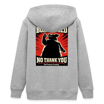 Geboren Gefangen – Nein Danke - Teenager Organic Kapuzenjacke Mini Cultivator von Stanley/Stella - Grau meliert - Hinten - AI Model Teenager Male light (155cm)