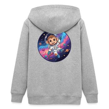 Un astronaute singe dans l’espace stellaire - Veste à capuche ado bio Stanley/Stella - gris chiné - Dos - AI Model Teenager Male light (155cm)