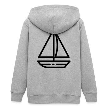 Segelschiff - Teenager Organic Kapuzenjacke Mini Cultivator von Stanley/Stella - Grau meliert - Hinten - AI Model Teenager Male light (155cm)
