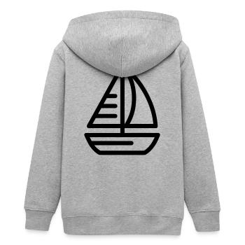 Boot - Teenager Organic Kapuzenjacke Mini Cultivator von Stanley/Stella - Grau meliert - Hinten - AI Model Teenager Male light (155cm)