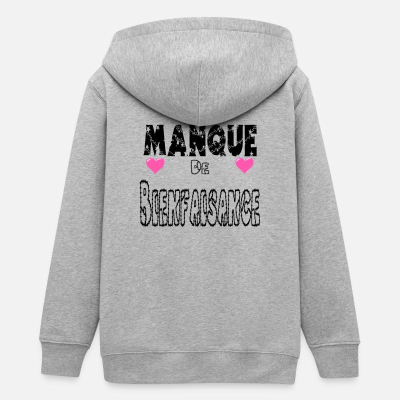  En Manque de Bienfaisance - Veste à capuche ado bio Stanley/Stella - gris chiné