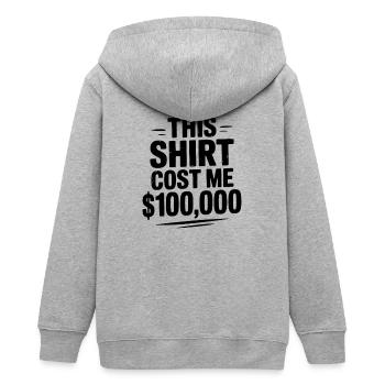 Cette chemise m’a coûté 100 000 $ - Veste à capuche ado bio Stanley/Stella - gris chiné - Dos - AI Model Teenager Male light (155cm)