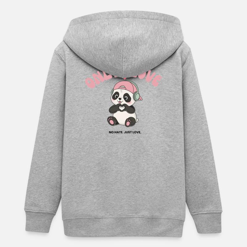 Seul Amour Panda - Veste à capuche ado bio Stanley/Stella - gris chiné
