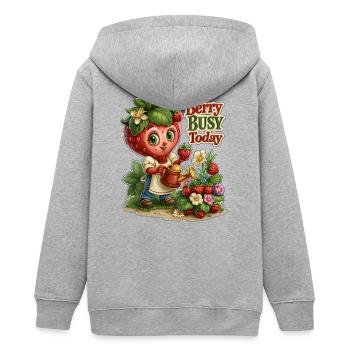 Berry Jardinier Fraise Actif - Veste à capuche ado bio Stanley/Stella - gris chiné - Dos - AI Model Teenager Male light (155cm)
