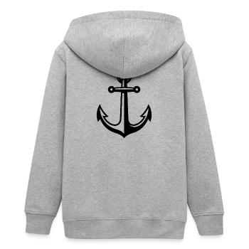 Aufkleber für Bootsankerwagen - Teenager Organic Kapuzenjacke Mini Cultivator von Stanley/Stella - Grau meliert - Hinten - AI Model Teenager Male light (155cm)