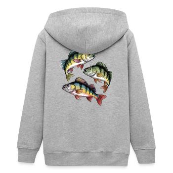 Pêche à la perche - Veste à capuche ado bio Stanley/Stella - gris chiné - Dos - AI Model Teenager Male light (155cm)