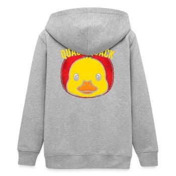Coin coin-coin canard Pop Art - Veste à capuche ado bio Stanley/Stella - gris chiné - Dos - AI Model Teenager Male light (155cm)