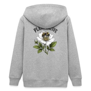 Plantez un jardin indigène des abeilles et des échinaces - Veste à capuche ado bio Stanley/Stella - gris chiné - Dos - AI Model Teenager Male light (155cm)