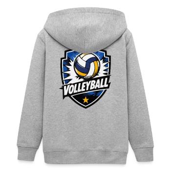 Volleyball Shield Dynamics - Teens Organic Zip-up Hoodie by Stanley/Stella - heather grey - Back - AI Model Teenager Male light (155cm)